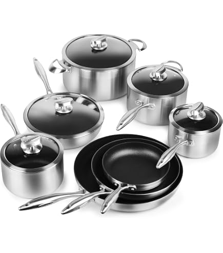 Amazon.com: Scanpan Stainless Steel HaptIQ Aluminum 10-Piece